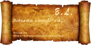 Bohunka Leonárd névjegykártya